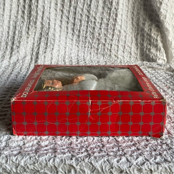 Vintage Double Glo Angel tree topper hard Plastic Glittered Angel Tree Topper - Picture 8 of 10